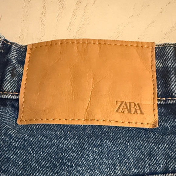 Zara High Waisted Denim Blue Women's Mom Shorts 00 - Picture 3 of 12